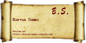 Barna Samu névjegykártya